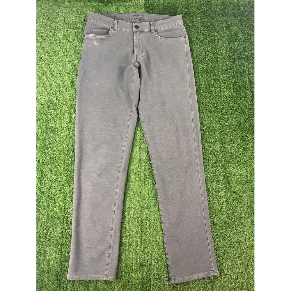 VRST Slim Fit 5-Pocket Pants Mens 33x34 Gray Textured Chino Trousers